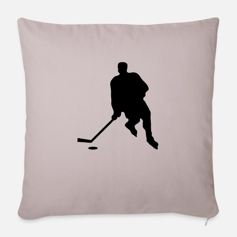 Eishockey - Sofakissenbezug 45 x 45 cm - helles Taupe