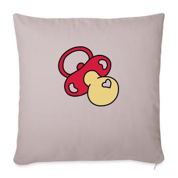 tetine coeur - Housse de coussin décorative 45 x 45 cm - taupe clair - Devant
