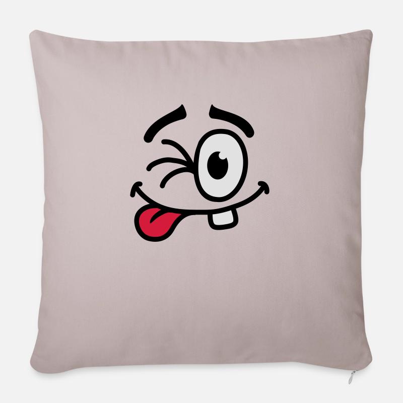 Cool Smiley Face - Sofakissenbezug 45 x 45 cm - helles Taupe