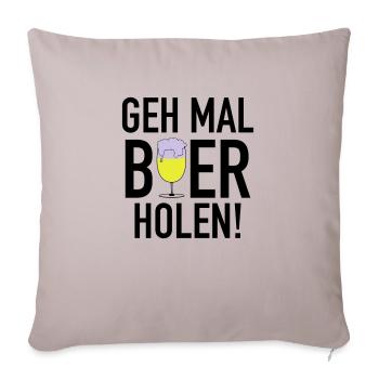 Bier holen 3c - Sofakissenbezug 45 x 45 cm - helles Taupe - Vorne