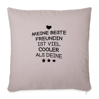 Meine beste Freundin - Sofakissenbezug 45 x 45 cm - helles Taupe - Vorne