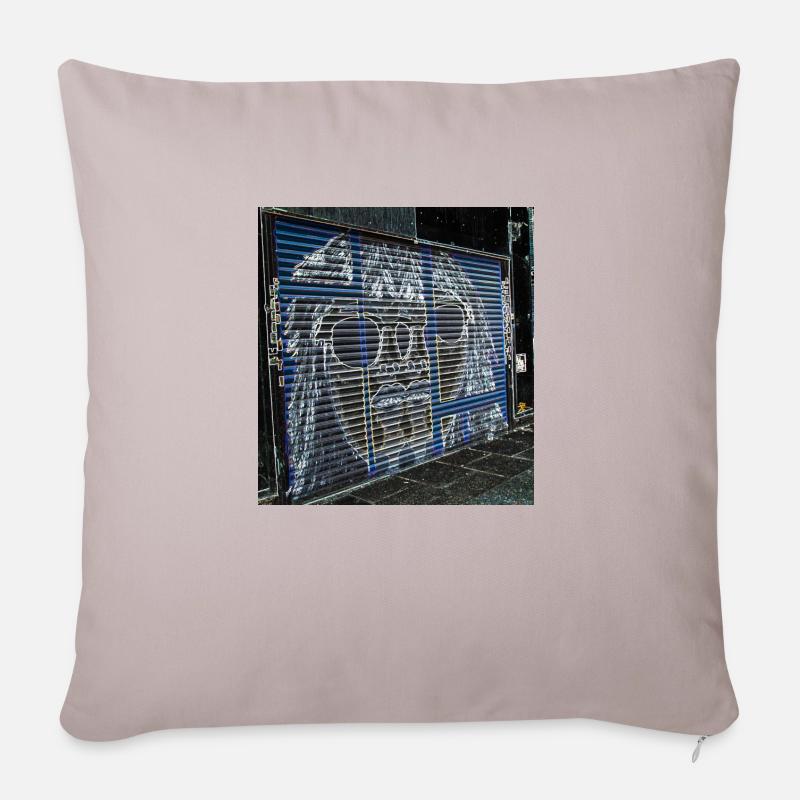 Graffiti Wall - Sofakissenbezug 45 x 45 cm - helles Taupe