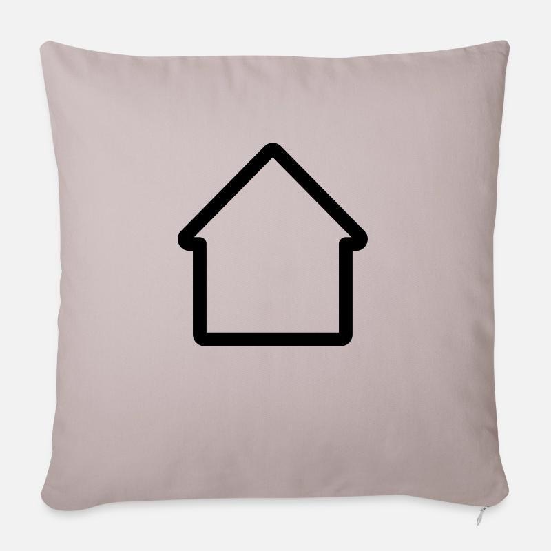 Haus/Home-Symbolsymbol - Sofakissenbezug 45 x 45 cm - helles Taupe