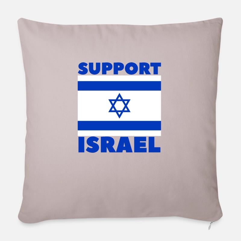 Support Israel - Sofa pillowcase 17,3'' x 17,3'' (45 x 45 cm) - light taupe