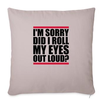 Roulez mes yeux - Housse de coussin décorative 45 x 45 cm - taupe clair - Devant