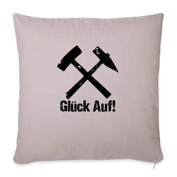 Glück Auf Eisen und Schlägel - Sofakissenbezug 45 x 45 cm - helles Taupe - Vorne