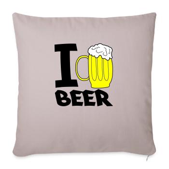 J’adore la bière - Housse de coussin décorative 45 x 45 cm - taupe clair - Devant