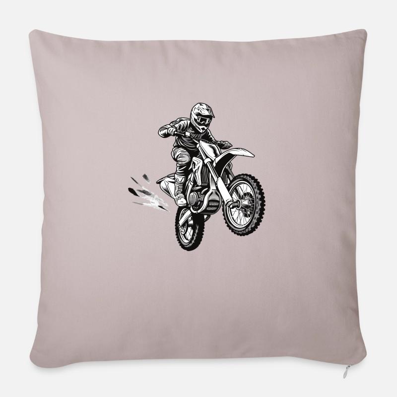 Motorrad - Sofakissenbezug 45 x 45 cm - helles Taupe