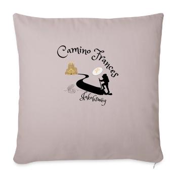 Chemin de Saint-Jacques-de-Compostelle - Camino Frances - Housse de coussin décorative 45 x 45 cm - taupe clair - Devant