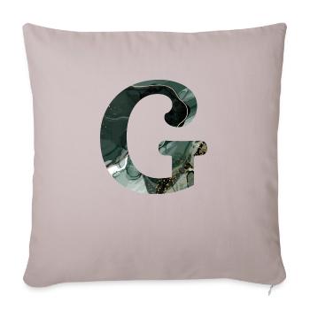 Letter g marbled green - Sofa pillowcase 17,3'' x 17,3'' (45 x 45 cm) - light taupe - Front