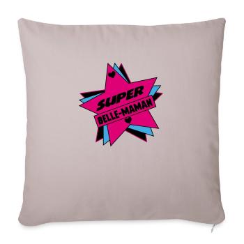 super BELLE MAMAN - Housse de coussin décorative 45 x 45 cm - taupe clair - Devant