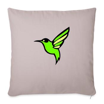 hummingbird bird silhouette - Sofa pillowcase 17,3'' x 17,3'' (45 x 45 cm) - light taupe - Front