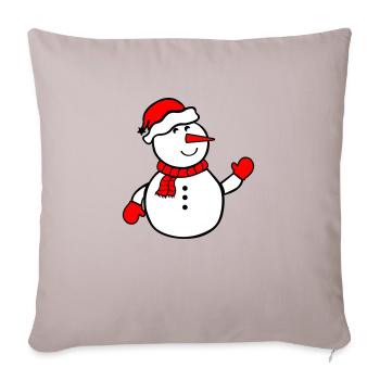 bonhomme de neige - Housse de coussin décorative 45 x 45 cm - taupe clair - Devant