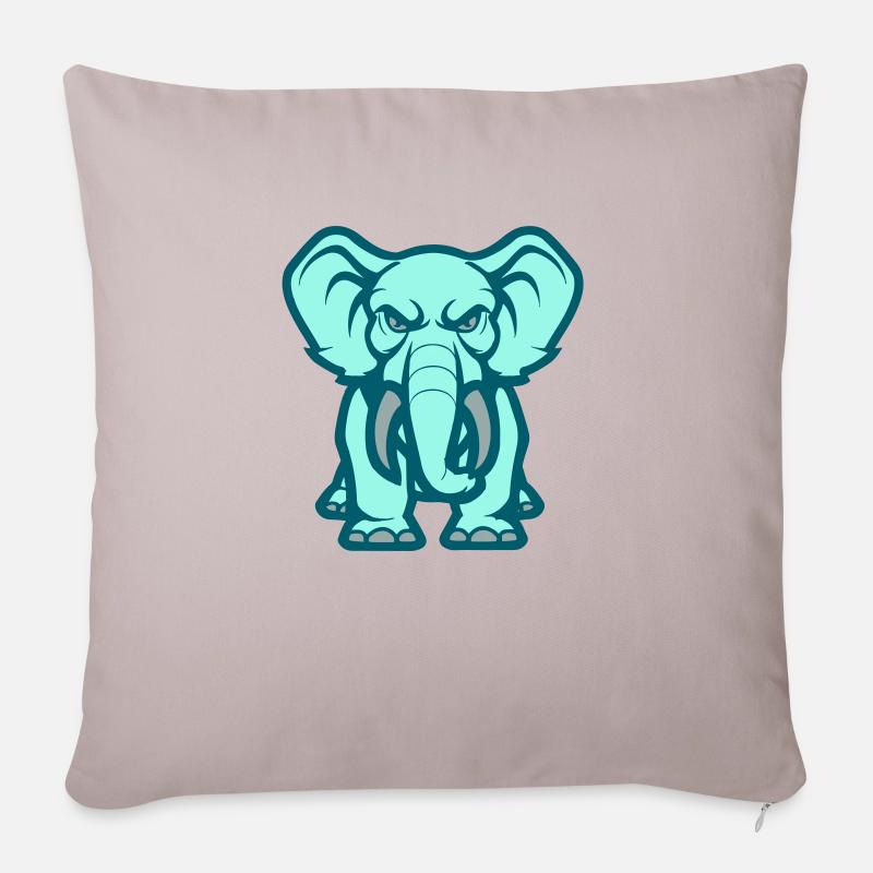 elefant comic - Sofakissenbezug 45 x 45 cm - helles Taupe