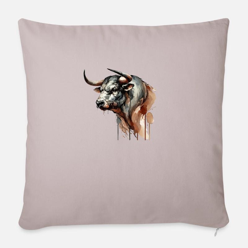 stier - Sofakissenbezug 45 x 45 cm - helles Taupe