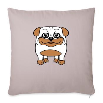 chien carlin petite bite mignonne amour heureux bande dessinée amusant - Housse de coussin décorative 45 x 45 cm - taupe clair - Devant