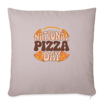 National Pizza Day 2025 pizza day gift - Sofa pillowcase 17,3'' x 17,3'' (45 x 45 cm) - light taupe - Front