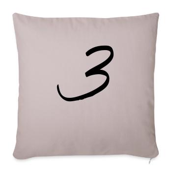 zahl_dani_3 - Sofakissenbezug 45 x 45 cm - helles Taupe - Vorne