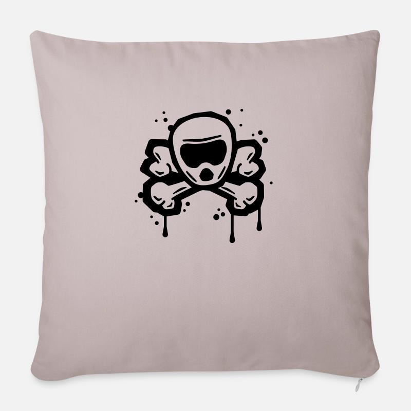 Downhill crossbones - Sofa pillowcase 17,3'' x 17,3'' (45 x 45 cm) - light taupe