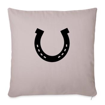 Fers à cheval, cheval - Housse de coussin décorative 45 x 45 cm - taupe clair - Devant