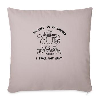 Le Seigneur est mon berger - Housse de coussin décorative 45 x 45 cm - taupe clair - Devant
