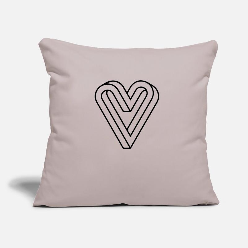 Impossible Heart, Optical Illusion, Infinity Love Sofa pillowcase 17,3'' x 17,3'' (45 x 45 cm)