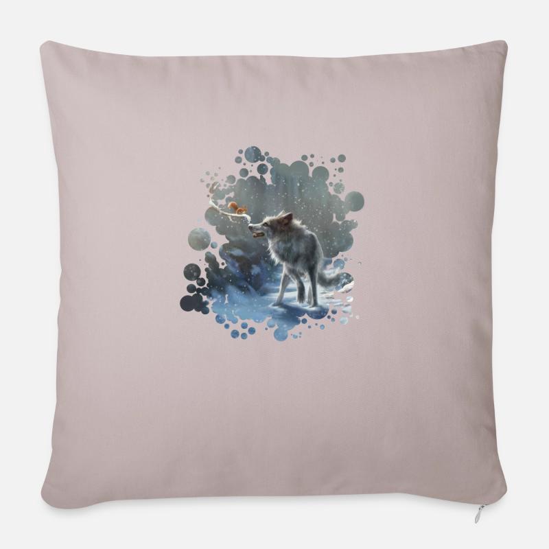 winter wolf - Housse de coussin décorative 45 x 45 cm - taupe clair