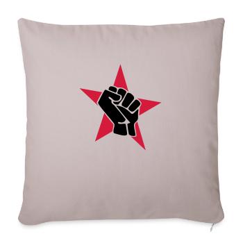 red star with fist - Sofa pillowcase 17,3'' x 17,3'' (45 x 45 cm) - light taupe - Front