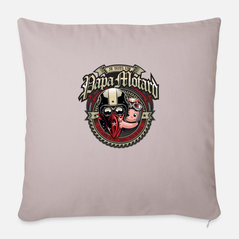 Papa motard - Housse de coussin décorative 45 x 45 cm - taupe clair