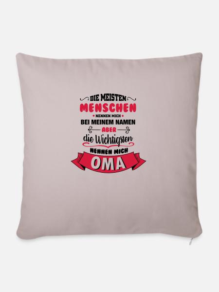 Beim Namen nennen - Oma - Sofakissenbezug 45 x 45 cm - helles Taupe