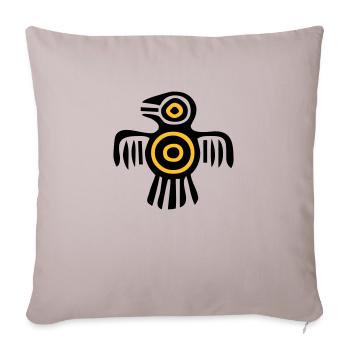 oiseau de culture indienne - Housse de coussin décorative 45 x 45 cm - taupe clair - Devant