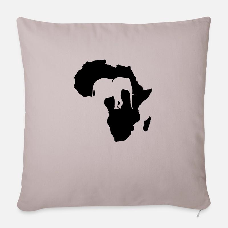 Afrika Elefant - Sofakissenbezug 45 x 45 cm - helles Taupe