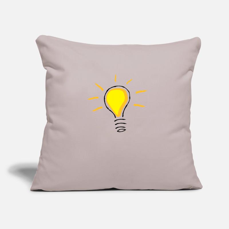 Yellow light bulb turned on Sofa pillowcase 17,3'' x 17,3'' (45 x 45 cm)