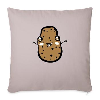 joyeux petit mignon mignon visage drôle bras - Housse de coussin décorative 45 x 45 cm - taupe clair - Devant