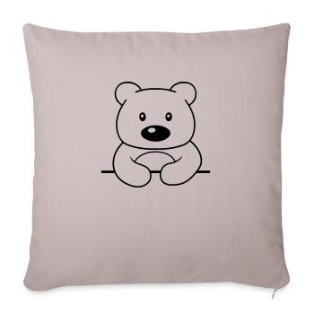 schild rahmen text schreiben teddy grizzly baer ba - Sofakissenbezug 45 x 45 cm - helles Taupe - Vorne