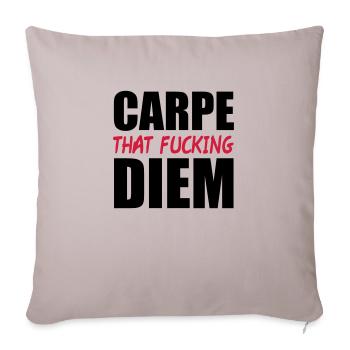 Carpe That Fucking Diem - Housse de coussin décorative 45 x 45 cm - taupe clair - Devant
