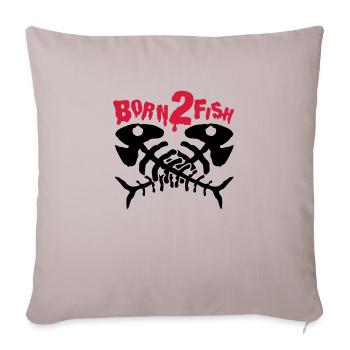 fish_born_to_fish_dx2 - Housse de coussin décorative 45 x 45 cm - taupe clair - Devant
