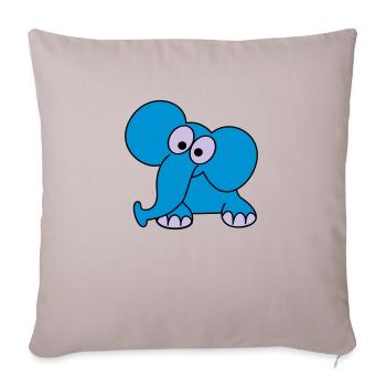 elefant - Sofakissenbezug 45 x 45 cm - helles Taupe - Vorne