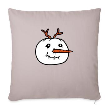bonhomme de neige visage tête cool hiver noël ka - Housse de coussin décorative 45 x 45 cm - taupe clair - Devant