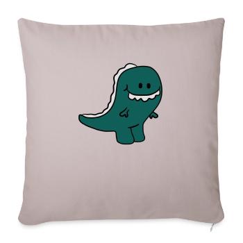 Doux mignon petit T- Rex enfant - Housse de coussin décorative 45 x 45 cm - taupe clair - Devant