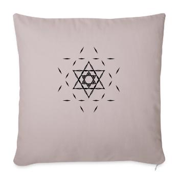 ✡ Hexagram, Magic, Merkaba, David Star, Yin Yang - Sofa pillowcase 17,3'' x 17,3'' (45 x 45 cm) - light taupe - Front