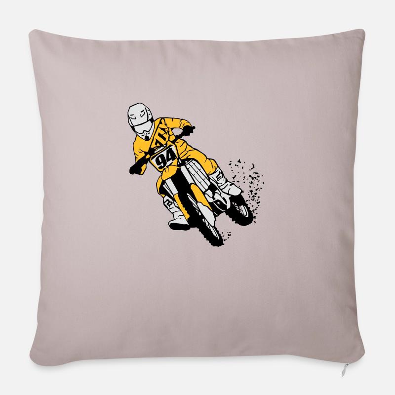 Moto Cross - Sofakissenbezug 45 x 45 cm - helles Taupe