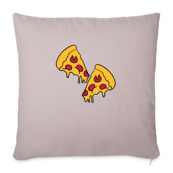 2 pizza dripping cheese salami pieces - Sofa pillowcase 17,3'' x 17,3'' (45 x 45 cm) - light taupe - Front