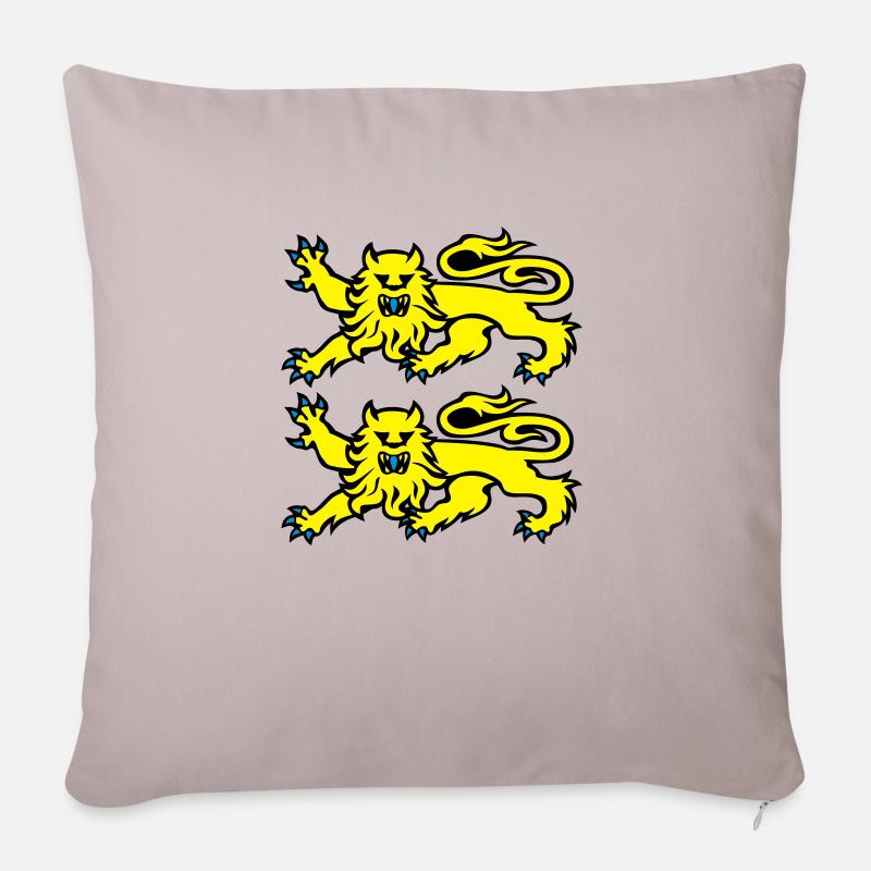 leopards normand logo drapeau 2701 - Housse de coussin décorative 45 x 45 cm - taupe clair