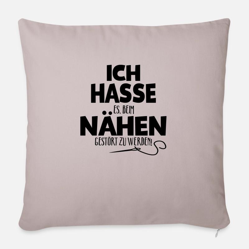 Ich hasse Nähen - Sofakissenbezug 45 x 45 cm - helles Taupe