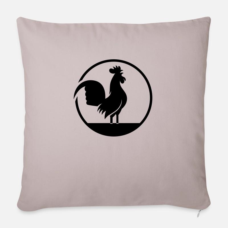 le chant du coq - Housse de coussin décorative 45 x 45 cm - taupe clair