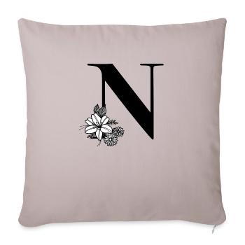 Letter N - Sofa pillowcase 17,3'' x 17,3'' (45 x 45 cm) - light taupe - Front