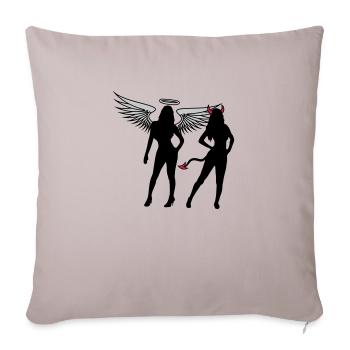 Angel Devil Girls - Housse de coussin décorative 45 x 45 cm - taupe clair - Devant