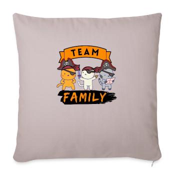 team familie katze pirat hundesport schildmaid - Sofakissenbezug 45 x 45 cm - helles Taupe - Vorne