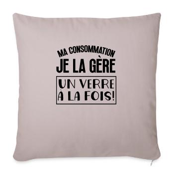 Ma consommation je la gère un verre à la fois - Housse de coussin décorative 45 x 45 cm - taupe clair - Devant